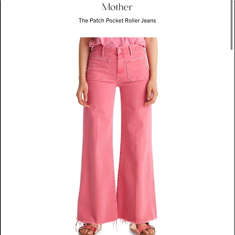 Mother Patch Pocket Roller Jeans - 25 - mauve glow